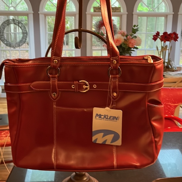 McKlein Red Leather Bag - New with Tags - Picture 6 of 16